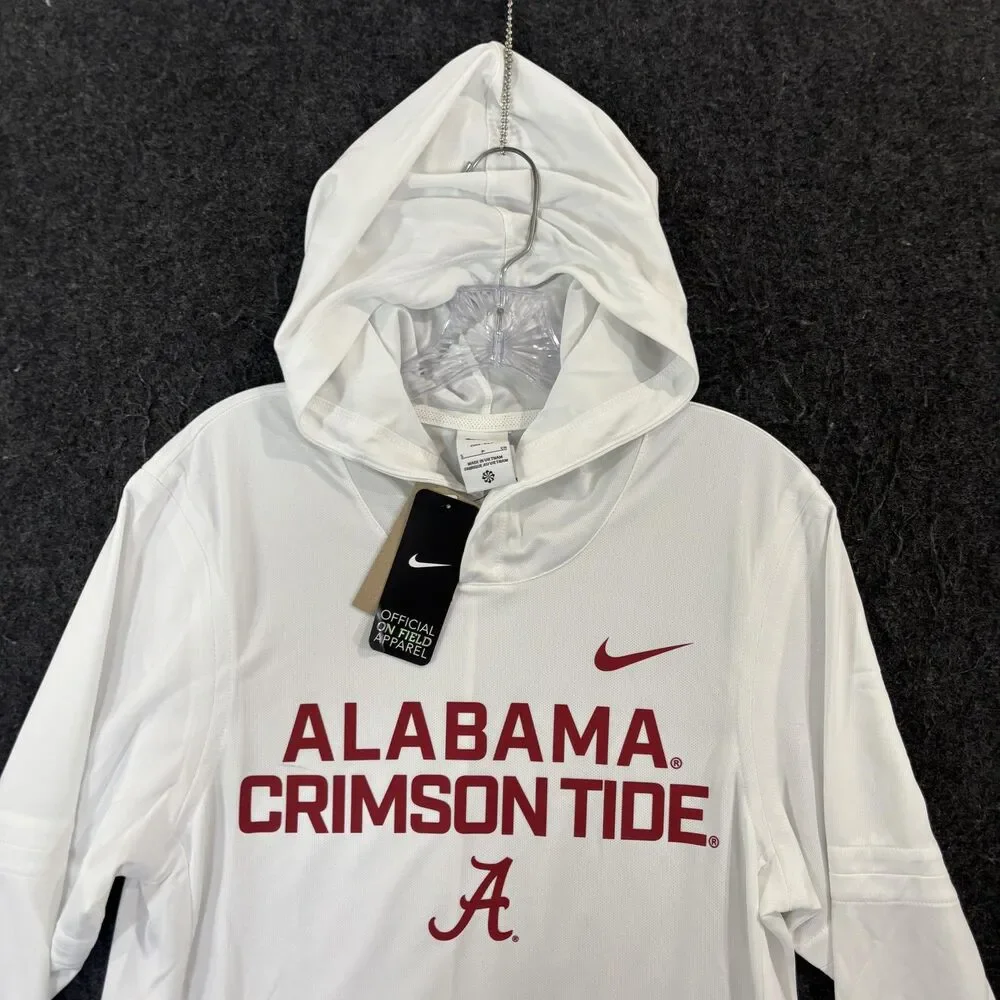 Alabama Crimson Tide Shirt Men's Small White Hoodie Nike Dri-FIT On Field Hooded